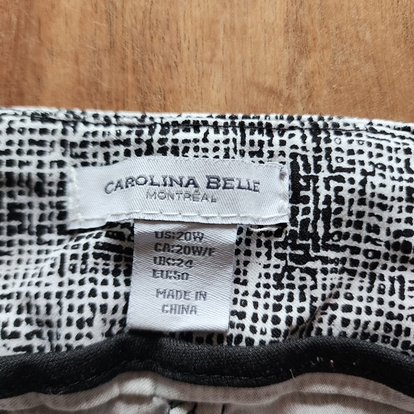 Carolina Belle stretchy black/white pull up cropped pants/capris,size 20W - Picture 4 of 7